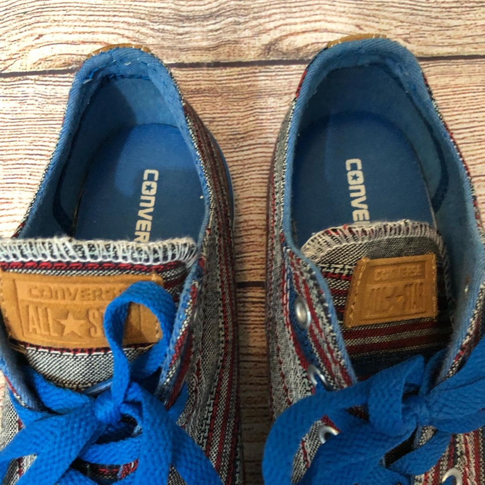 Converse Textile Leather Striped Sneakers M6 W8 - Picture 3 of 8